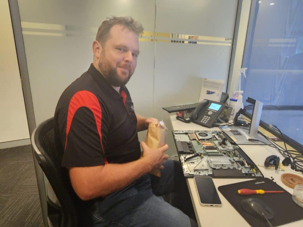 HP All-in-One hardware upgrade in progress