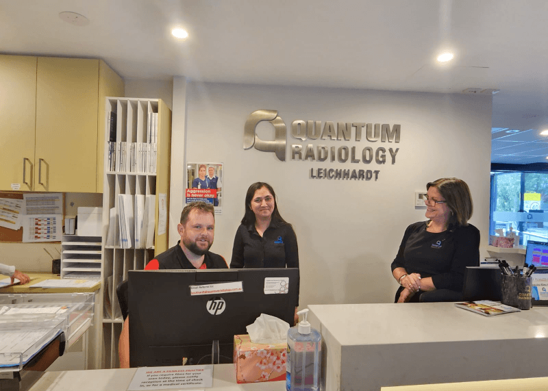 HP All-in-One systems used for reception and reporting